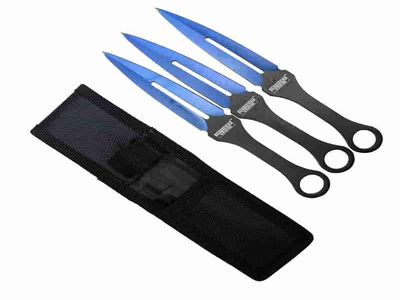  7″ StormShadow Throwing Knife Set – 3PC Blue Blade
