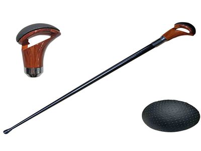 36.5 Shift Knob Style Walking Cane  – Wood / Black – (T28103BK)