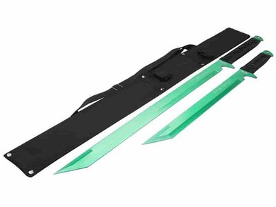 26″ / 18″ Stainless Steel – Green- Blade  Sword with Sheath 