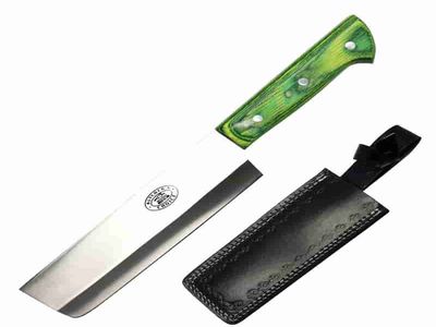 12.5″ Butucher Knife , 5″ Green  Wood Handle